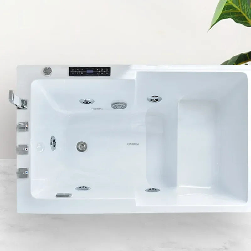 Modern Simple Home Acrylic Massage Bathtub Small Apartment Bathroom Constant Temperature Surfing Jacuzzi With Seat Design K