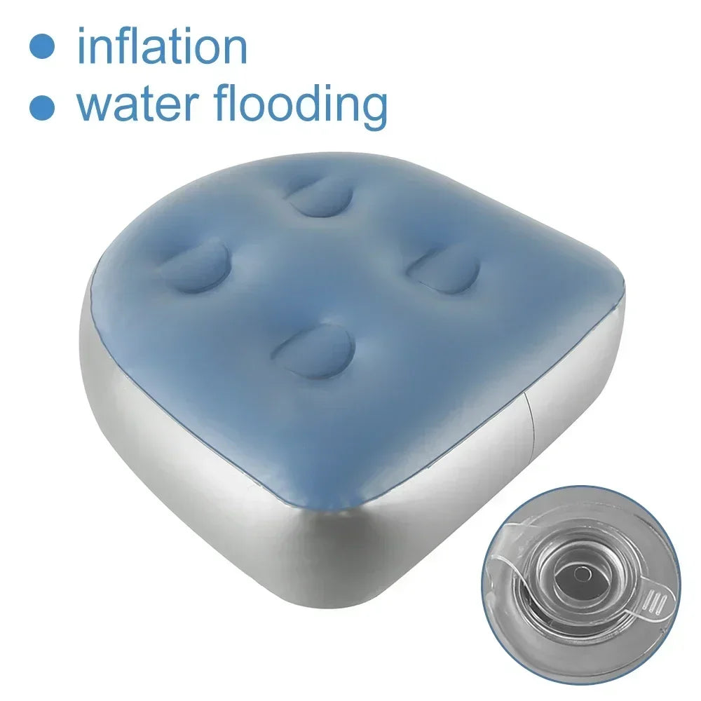 Inflatable Spa Booster Seat Mat Hot Tub SPA Jacuzzi Chair Bathtub Pad Pool Injection Water/Air Cushion Pillow for Bathroom/Car
