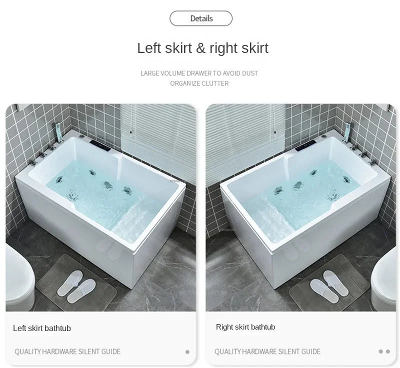 Modern Simple Home Acrylic Massage Bathtub Small Apartment Bathroom Constant Temperature Surfing Jacuzzi With Seat Design K