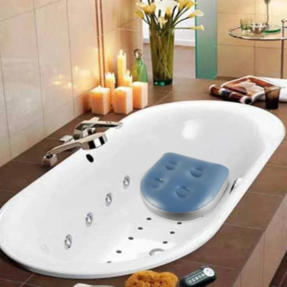Inflatable Spa Booster Seat Mat Hot Tub SPA Jacuzzi Chair Bathtub Pad Pool Injection Water/Air Cushion Pillow for Bathroom/Car