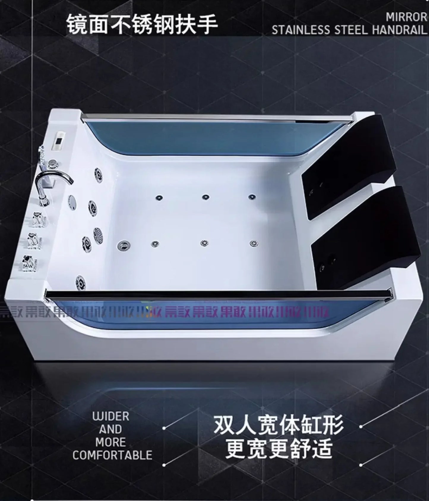 Double Bath Thermostat Heating Light Luxury Surfing Jacuzzi Couple Smart Bath