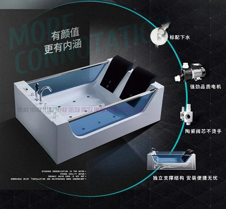 Double Bath Thermostat Heating Light Luxury Surfing Jacuzzi Couple Smart Bath