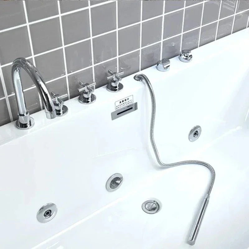 Detached Acrylic Surf Jacuzzi Bathtub for Adults - Modern Small Apartment Waterfall Spa Experience