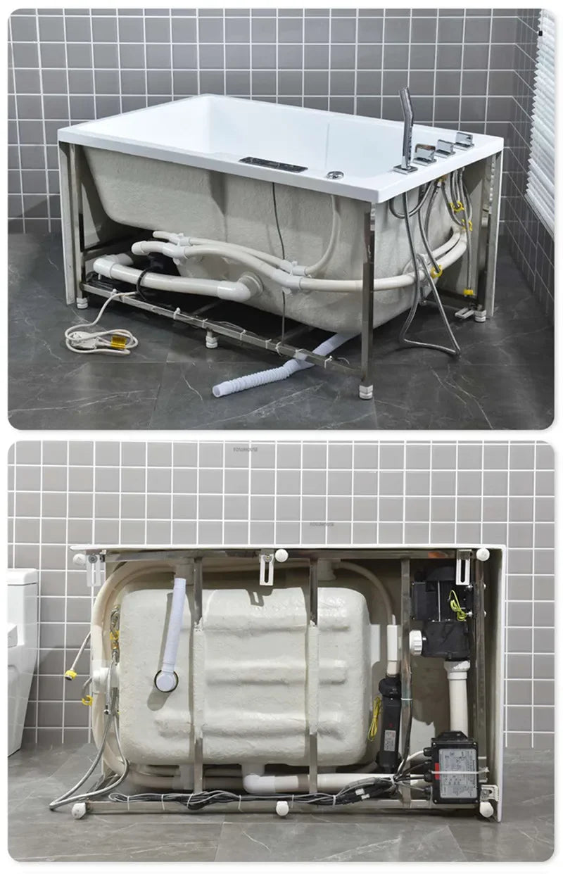 Modern Simple Home Acrylic Massage Bathtub Small Apartment Bathroom Constant Temperature Surfing Jacuzzi With Seat Design K
