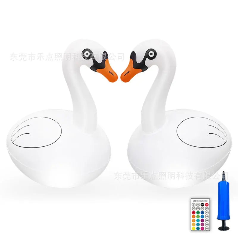 Swan Floating Pool Powered Lights Solar RGB Inflatable LED Swimming Pool Lights for Spa Patio Wedding Party Beach Decorations