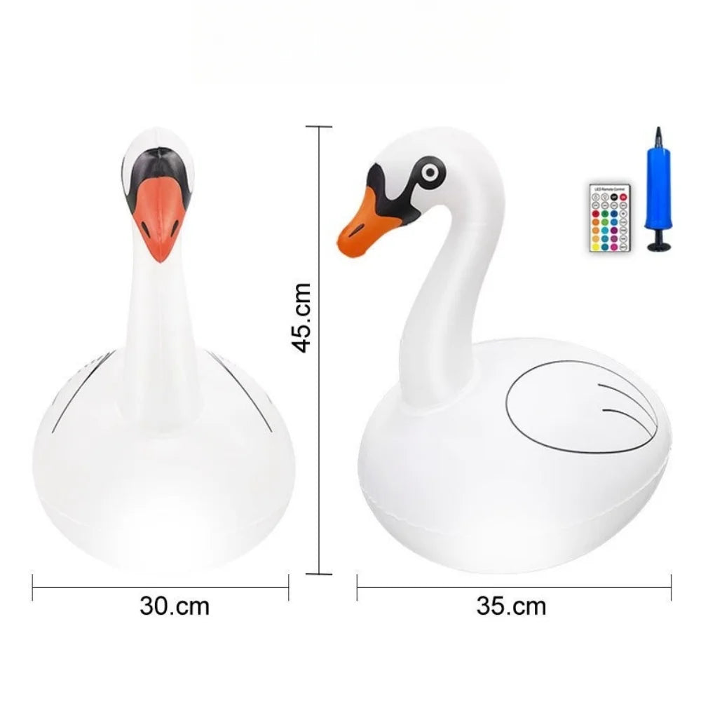 Swan Floating Pool Powered Lights Solar RGB Inflatable LED Swimming Pool Lights for Spa Patio Wedding Party Beach Decorations
