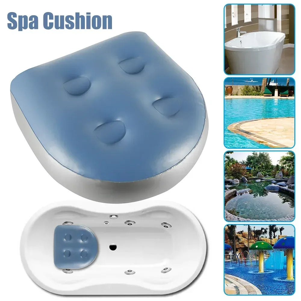 Inflatable Spa Booster Seat Mat Hot Tub SPA Jacuzzi Chair Bathtub Pad Pool Injection Water/Air Cushion Pillow for Bathroom/Car