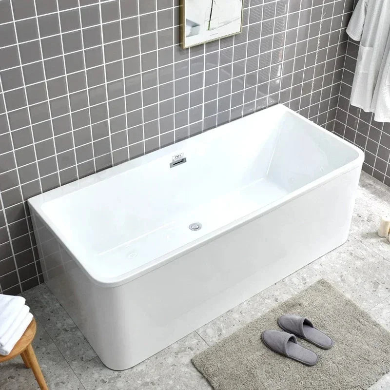 Detached Acrylic Surf Jacuzzi Bathtub for Adults - Modern Small Apartment Waterfall Spa Experience
