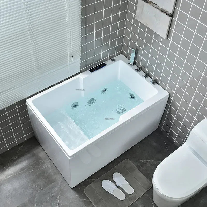 Modern Simple Home Acrylic Massage Bathtub Small Apartment Bathroom Constant Temperature Surfing Jacuzzi With Seat Design K