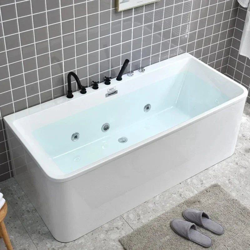 Detached Acrylic Surf Jacuzzi Bathtub for Adults - Modern Small Apartment Waterfall Spa Experience