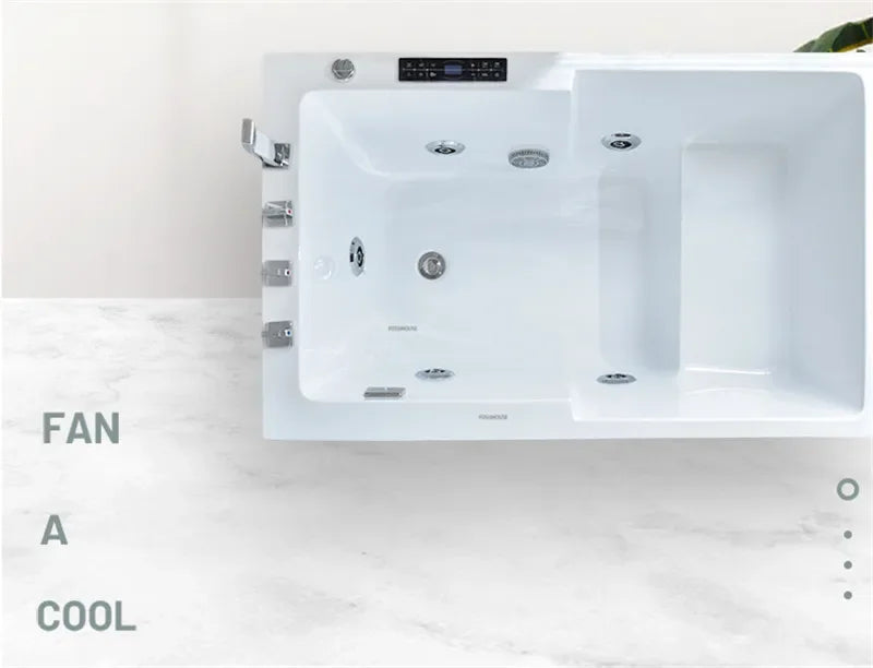 Modern Simple Home Acrylic Massage Bathtub Small Apartment Bathroom Constant Temperature Surfing Jacuzzi With Seat Design K