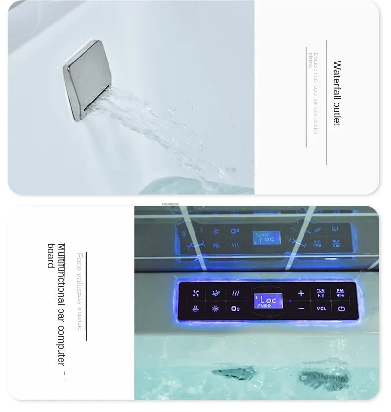 Modern Simple Home Acrylic Massage Bathtub Small Apartment Bathroom Constant Temperature Surfing Jacuzzi With Seat Design K