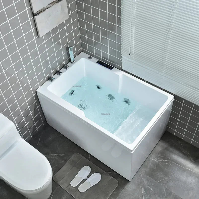 Modern Simple Home Acrylic Massage Bathtub Small Apartment Bathroom Constant Temperature Surfing Jacuzzi With Seat Design K
