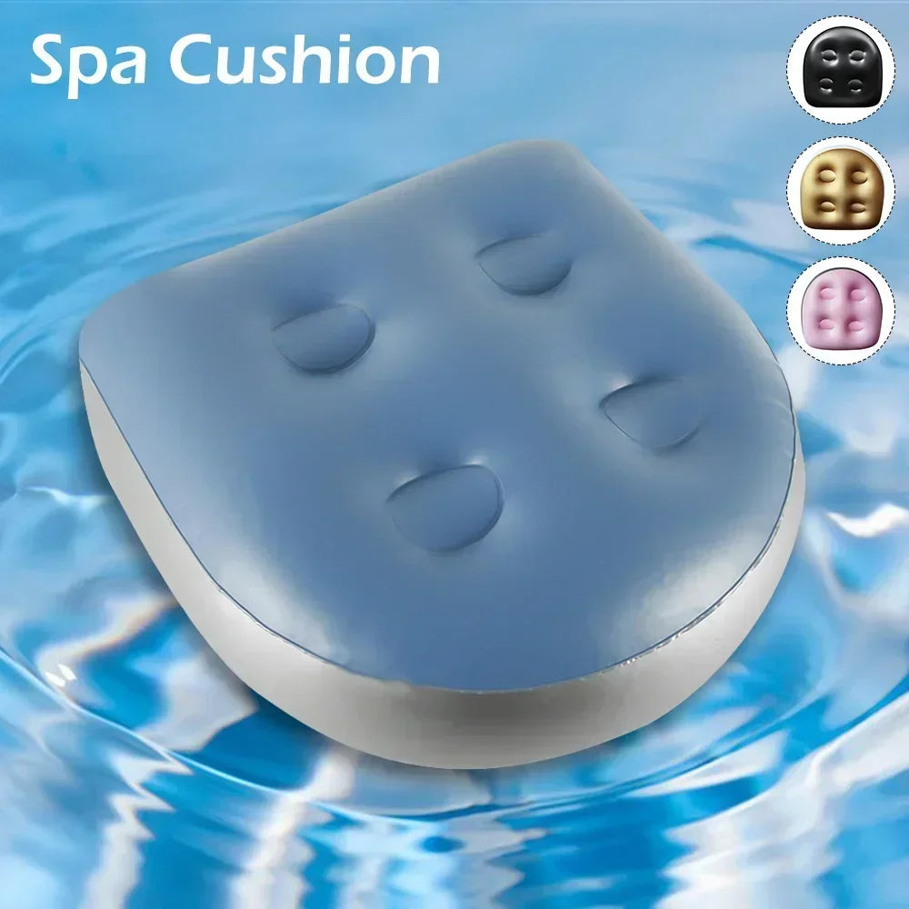 Inflatable Spa Booster Seat Mat Hot Tub SPA Jacuzzi Chair Bathtub Pad Pool Injection Water/Air Cushion Pillow for Bathroom/Car