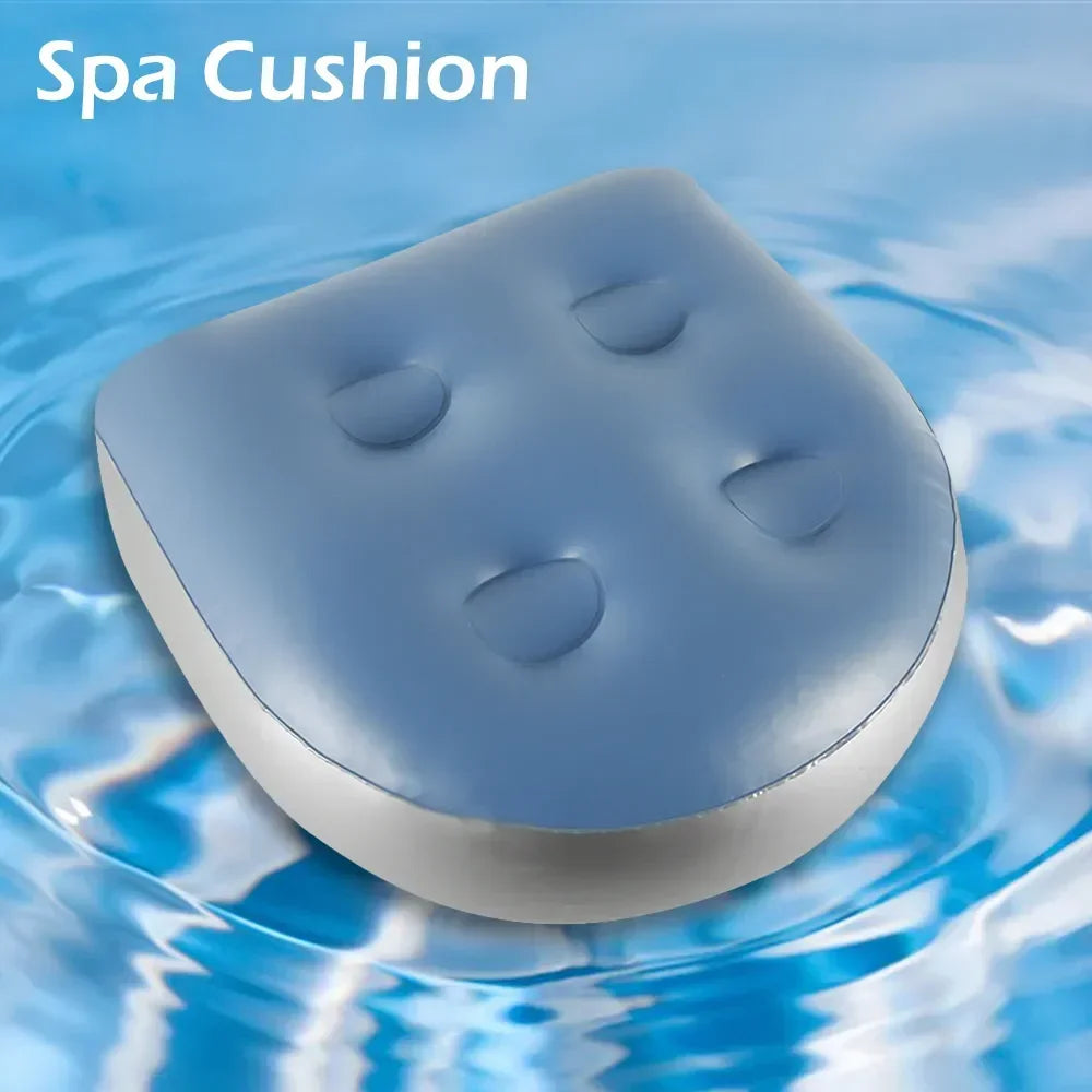 Inflatable Spa Booster Seat Mat Hot Tub SPA Jacuzzi Chair Bathtub Pad Pool Injection Water/Air Cushion Pillow for Bathroom/Car