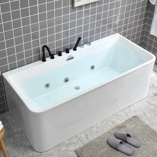 Detached Acrylic Surf Jacuzzi Bathtub for Adults - Modern Small Apartment Waterfall Spa Experience